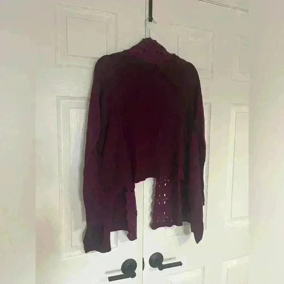 Anthropologie sleeping on snow wool cardigan sweater  purple size small - Picture 4 of 4